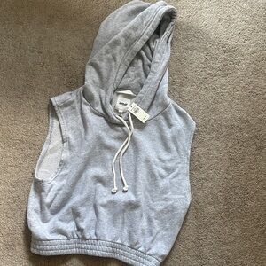 Aerie Gray Hooded Tank Top
